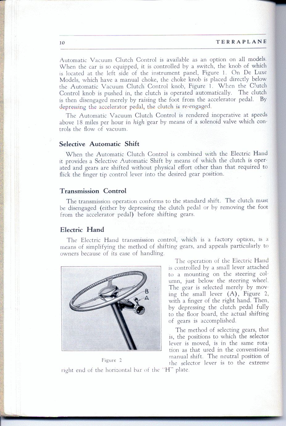 1937 Hudson Terraplane Owners Manual Page 10